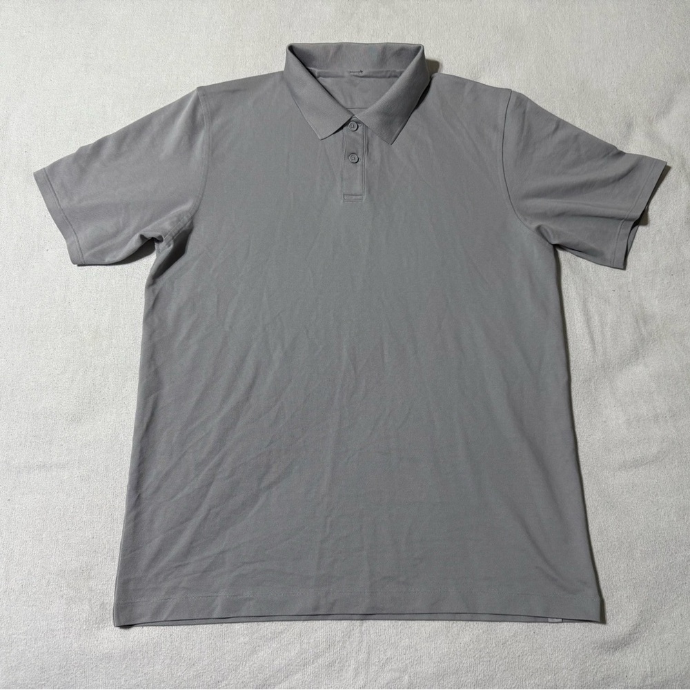 Lululemon‎ Polo Shirt Mens Medium Gray Golf Short Sleeve Top No Size Tag
